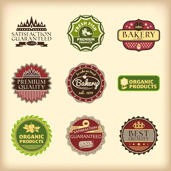 Set of different retro labels — Stock Vector