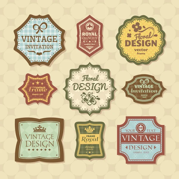 Marcos vintage florales — Vector de stock