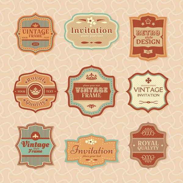 Marcos vintage florales — Vector de stock