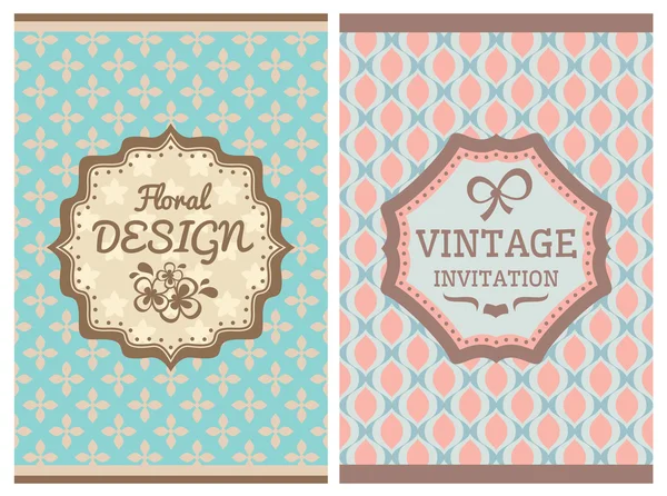 Vintage retro cards — Stock Vector