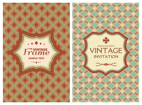 Tarjetas retro vintage — Vector de stock