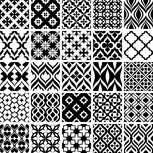 黒と白のパターンのセット ロイヤリティフリーストックベクター