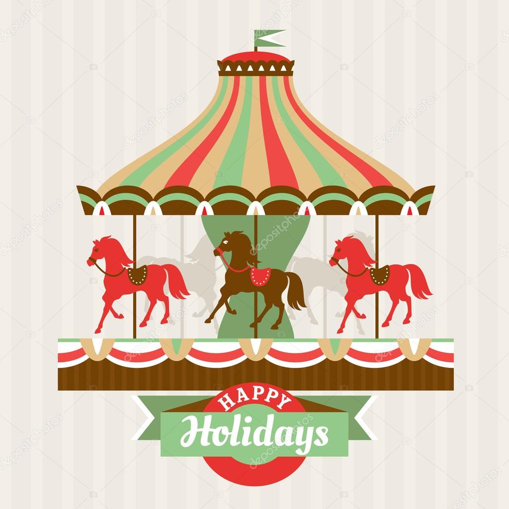 Greeting card with carousel