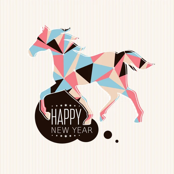 Tarjeta de Año Nuevo con caballo — Vector de stock