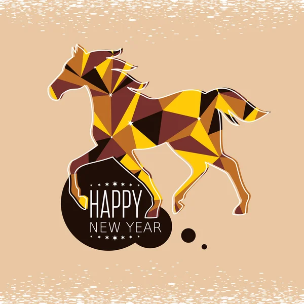 Tarjeta de Año Nuevo con caballo — Vector de stock