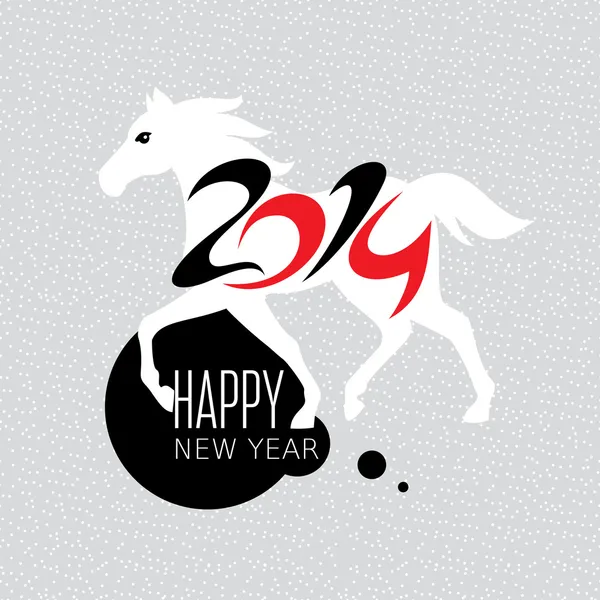 Año de la tarjeta de caballo — Vector de stock