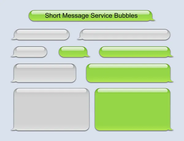 Burbujas de servicio de mensajes cortos — Vector de stock