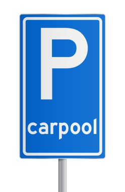 Carpool roadsign clipart