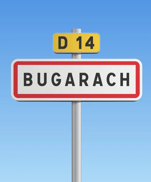 Bugarach verkeersbord — Stockvector