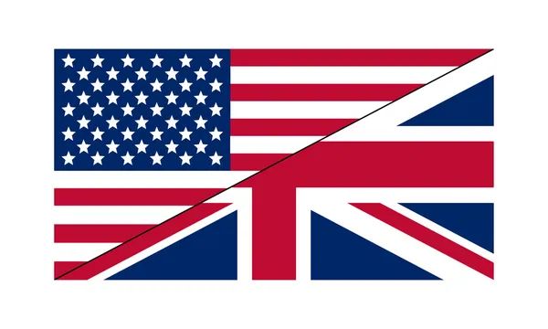 Flagga usa Storbritannien — Stock vektor