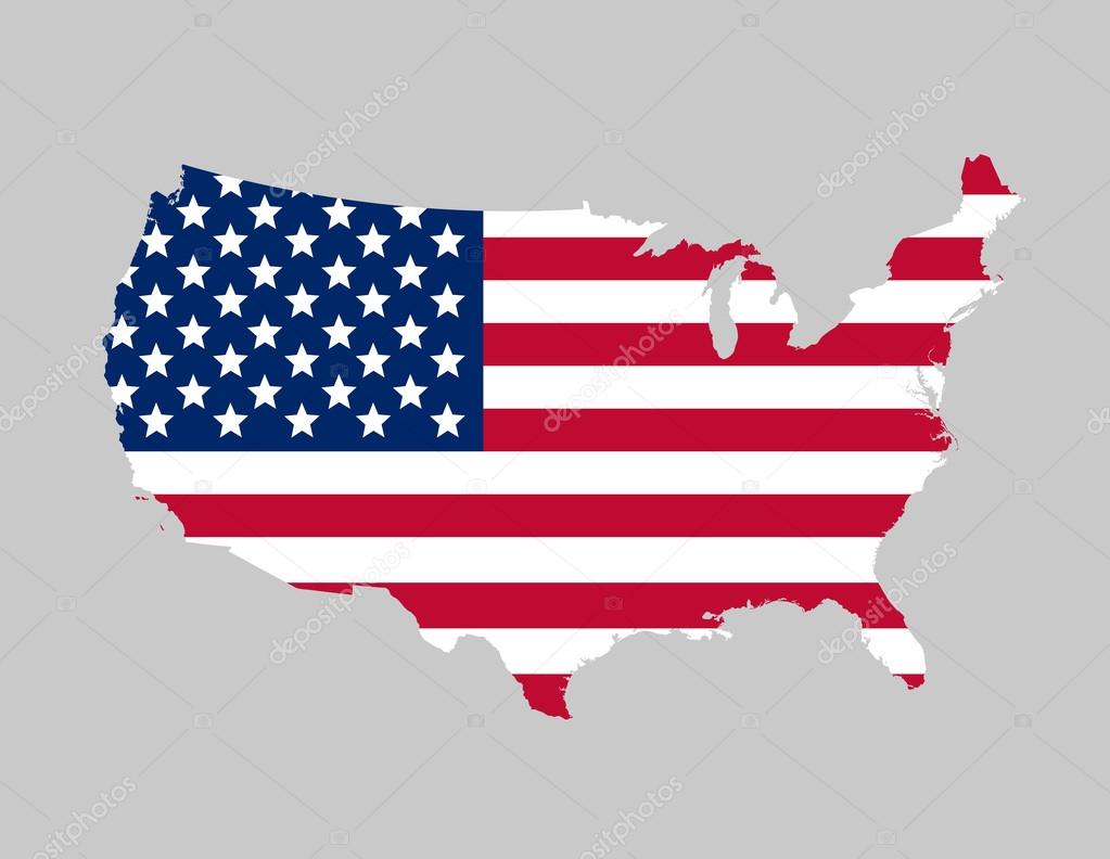 USA flag map