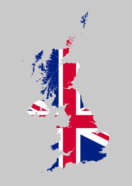 United Kingdom flag map — Stock Vector