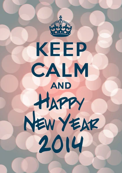 Sakin ve mutlu yeni yıl 2014 tutmak — Stok Vektör