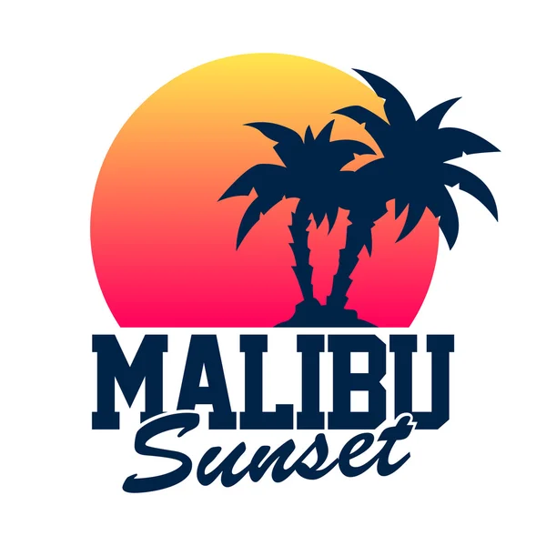 Malibu Sunset — Stok Vektör