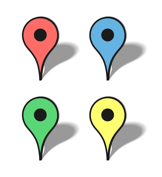Marcadores mapa ícones — Vetor de Stock