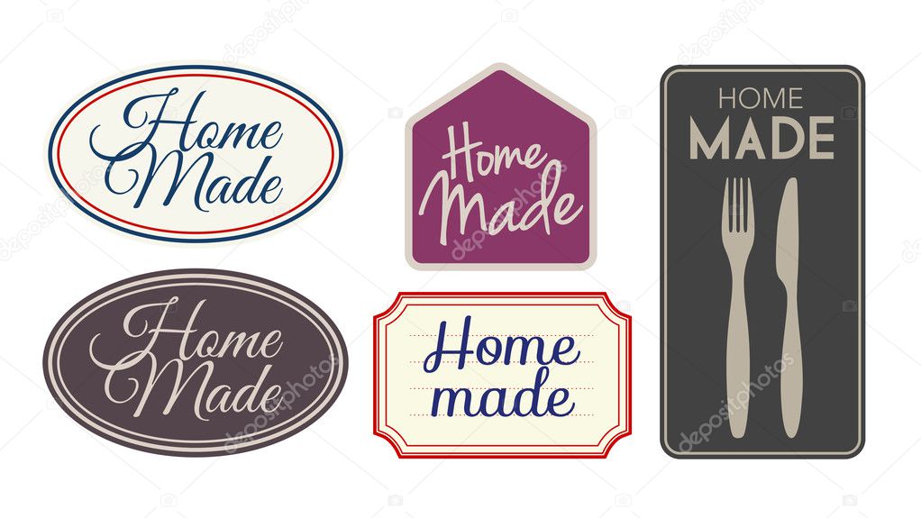 Vector Home made labels different styles