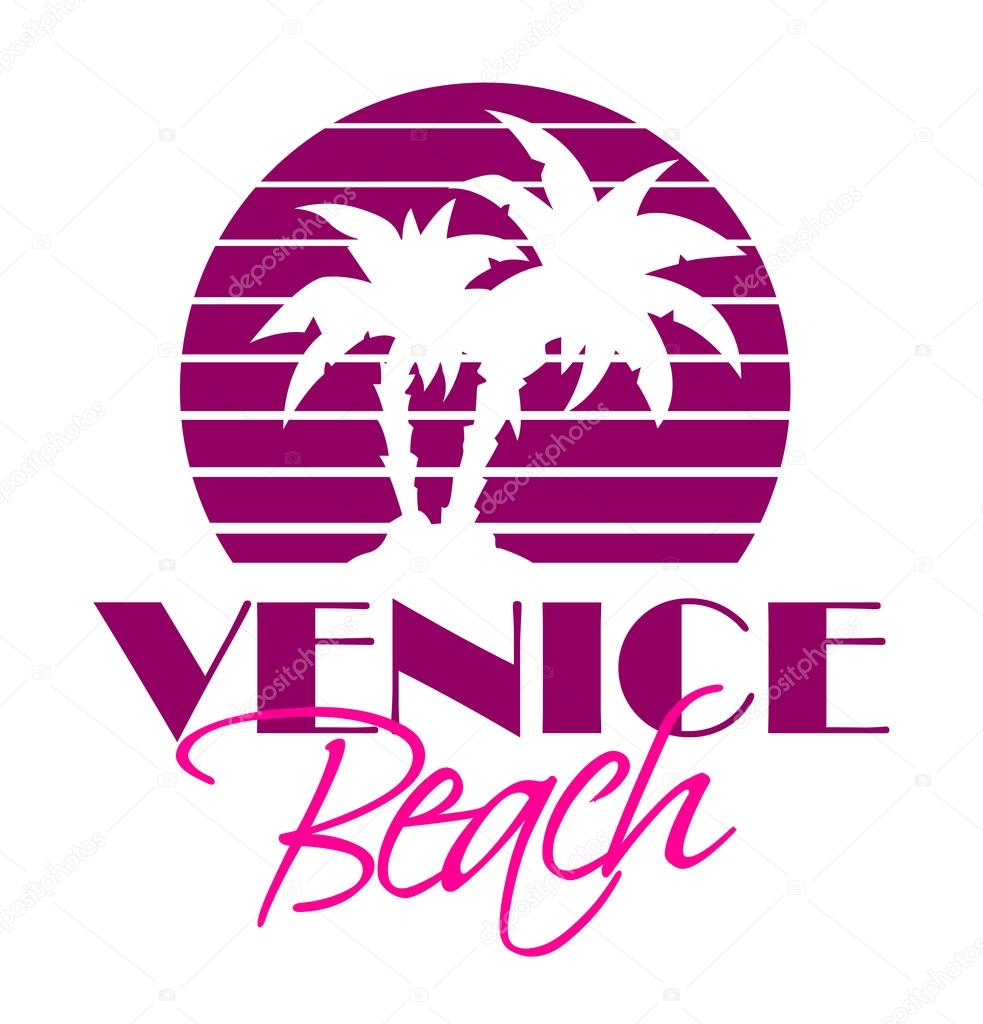 Vector illustration of Venise Beach vintage style logo