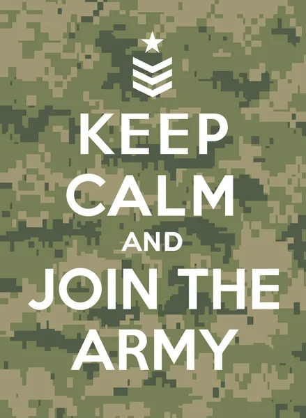 Keep calm and join the army — Stock Vector