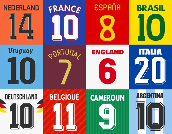 Numéros de maillot de football — Image vectorielle