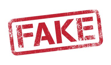 Fake in red ink clipart