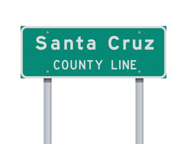 Santa Cruz İlçe Çizgisi Yeşil Yol İşareti Vektör illüstrasyonu
