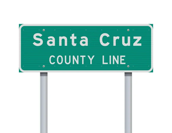 Vector Illustratie Van Santa Cruz County Line Groene Wegwijzer — Stockvector