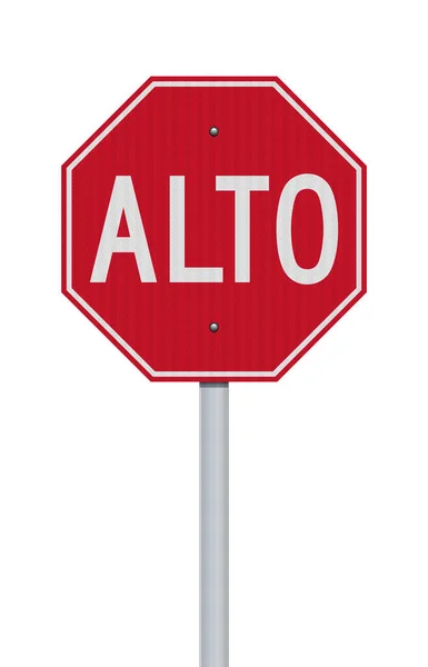 Vector Illustration Red Alto Stop Central America Countries Road Sign — Stock Vector