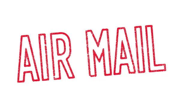 Ilustracja Wektorowa Słowa Air Mail Czerwonym Znaczku Atramentu — Wektor stockowy