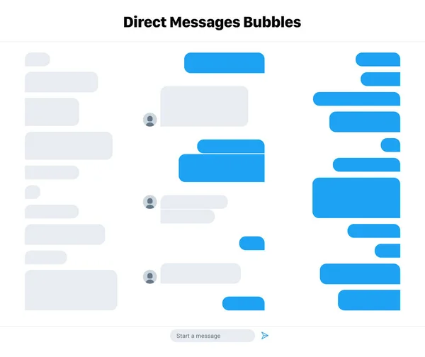 Vector Illustration Different Size Direct Messages Bubbles — Stock Vector