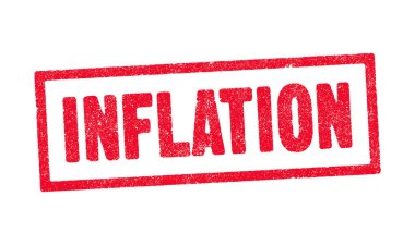 Kırmızı mürekkepli enflasyon sözcüğünün vektör illüstrasyonu