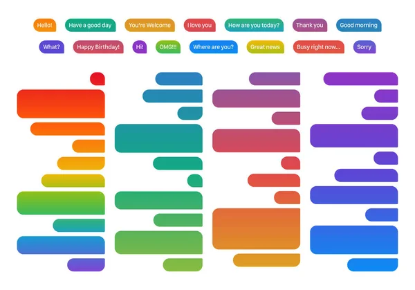 Ilustración Vectorial Burbujas Chat Diferentes Tamaños Colores Degradado — Archivo Imágenes Vectoriales