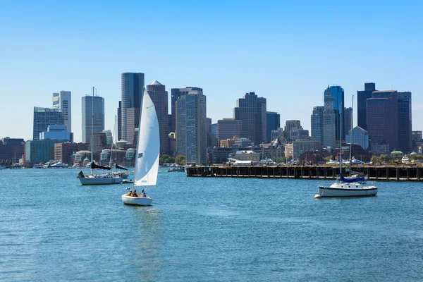 Skyline de Boston desde East Boston, Massachusetts — Foto de Stock