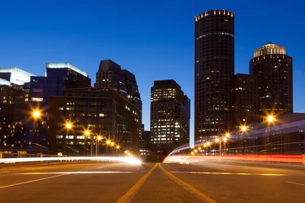 Boston Straßen bei Nacht — Stockfoto