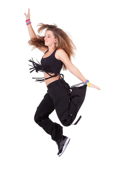 Caucasian teenage girl dancing hip hop — Stock Photo, Image