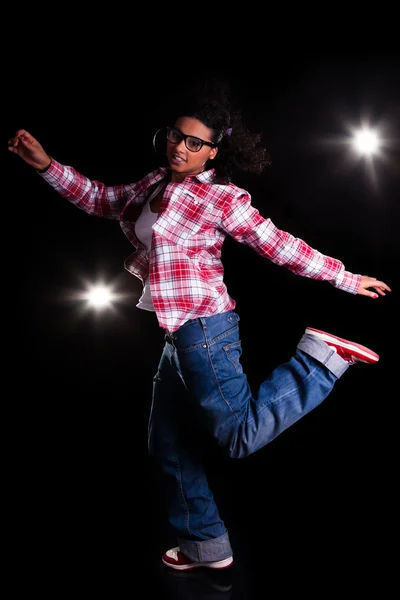 Young African American woman dancing — Stock Photo, Image