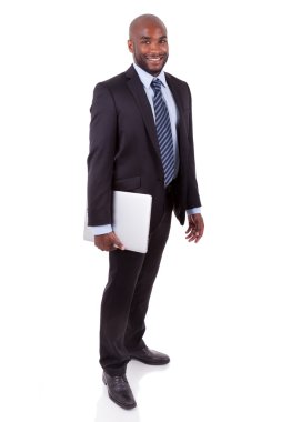 bir laptopn holding african amercian iş adamı