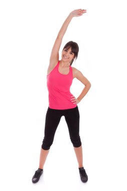 ısınmak için fitness kadın onu bacak germe