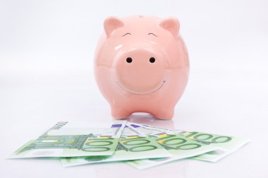 kumbara euro Bono ile gülümseyen