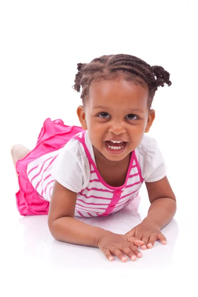 Schattige kleine Afrikaanse Amerikaanse meisje - zwarte kinderen — Stockfoto