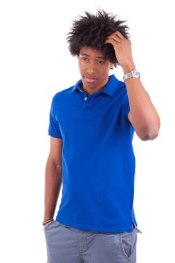 Genç düşünceli bir kitap - Afrika peo genç adam siyah