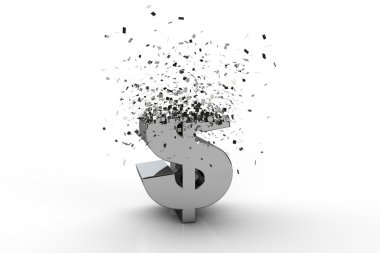 patlayan 3d Doları para birimi simgesi