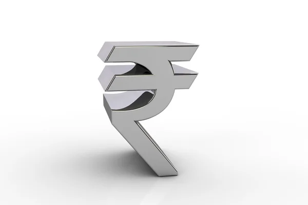 Символ трехмерной рупии — стоковое фото