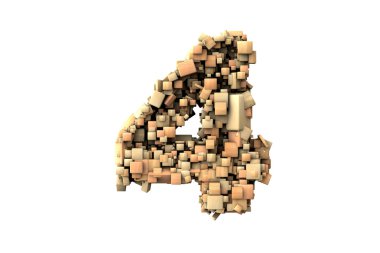 ağaç parçacıkları ile dört şekil kurmak