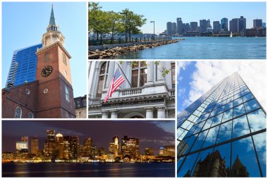 Boston massachusetts ünlü simge resim kolaj - ABD