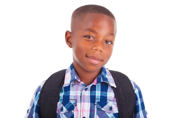 Menino da escola afro-americana - pessoas negras — Fotografia de Stock