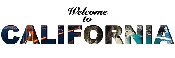 Welcome to California text picture collage — Stock Photo, Image
