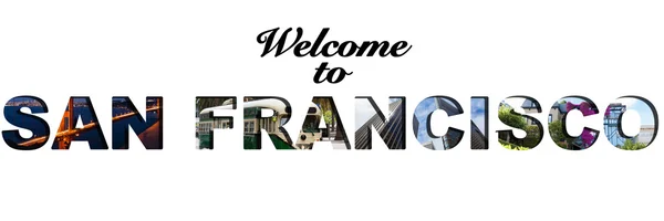 Welcome to San Francisco text collage — Stock Photo, Image