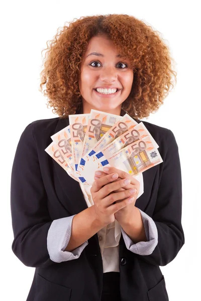 Euro Bono - afric tutan genç Afro-Amerikan iş kadın