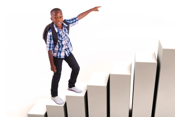 Afro-Amerikaanse school boy - zwarte mensen — Stockfoto