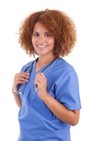 Infirmière afro-américaine tenant un stéthoscope - Noirs — Photo